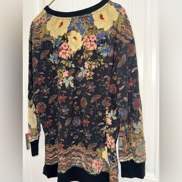 Johnny Was Asymmetrical Graphic Black Blouse - Picture 6 of 8